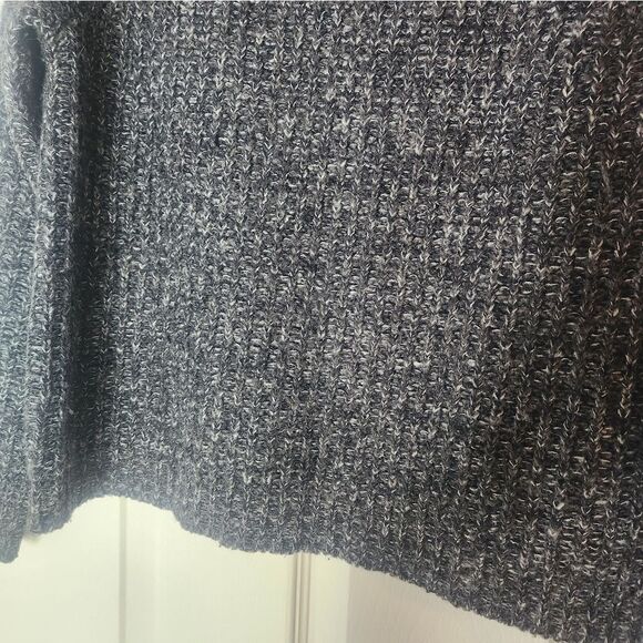 aj M Gray White Reglan Lngslvs Cropped  Wool Blend Crew Neck Women's Sweater - Picture 3 of 4